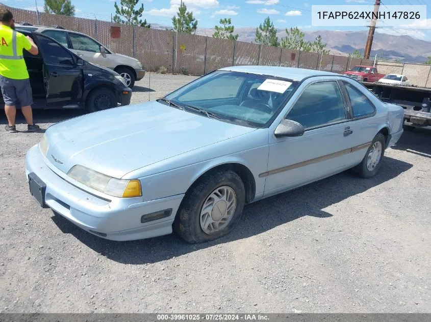 1992 Ford Thunderbird Lx VIN: 1FAPP624XNH147826 Lot: 39961025