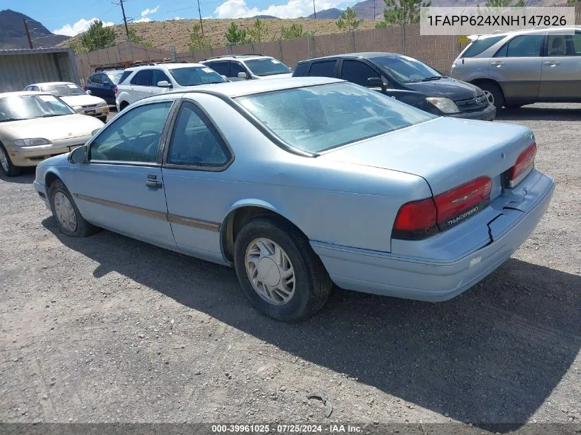 1992 Ford Thunderbird Lx VIN: 1FAPP624XNH147826 Lot: 39961025