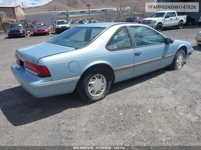 1992 Ford Thunderbird Lx VIN: 1FAPP624XNH147826 Lot: 39961025