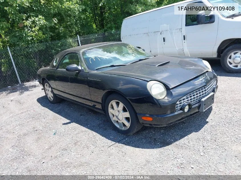 2002 Ford Thunderbird VIN: 1FAHP60AX2Y109408 Lot: 39542409