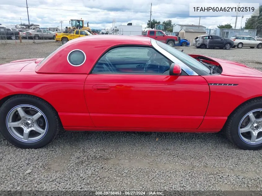 2002 Ford Thunderbird VIN: 1FAHP60A62Y102519 Lot: 39750453