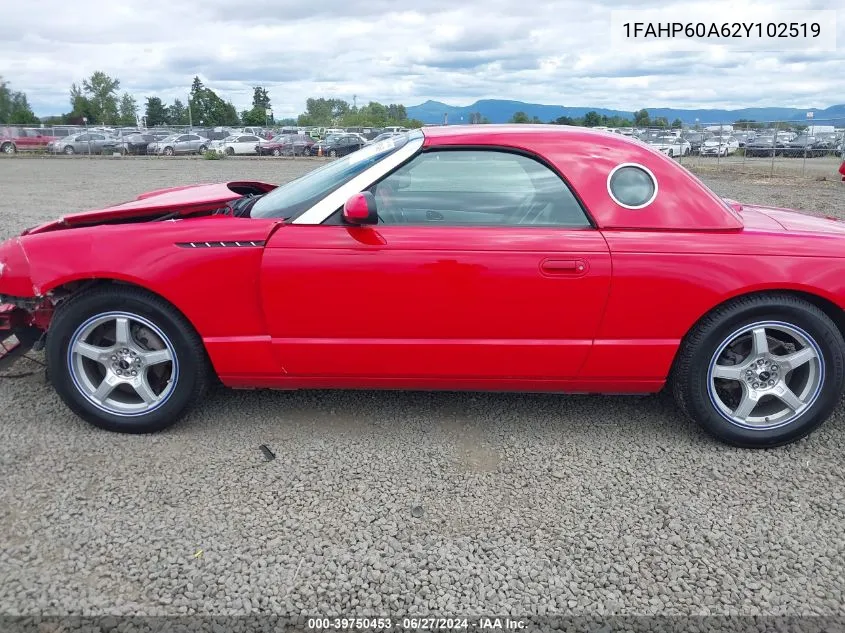 2002 Ford Thunderbird VIN: 1FAHP60A62Y102519 Lot: 39750453