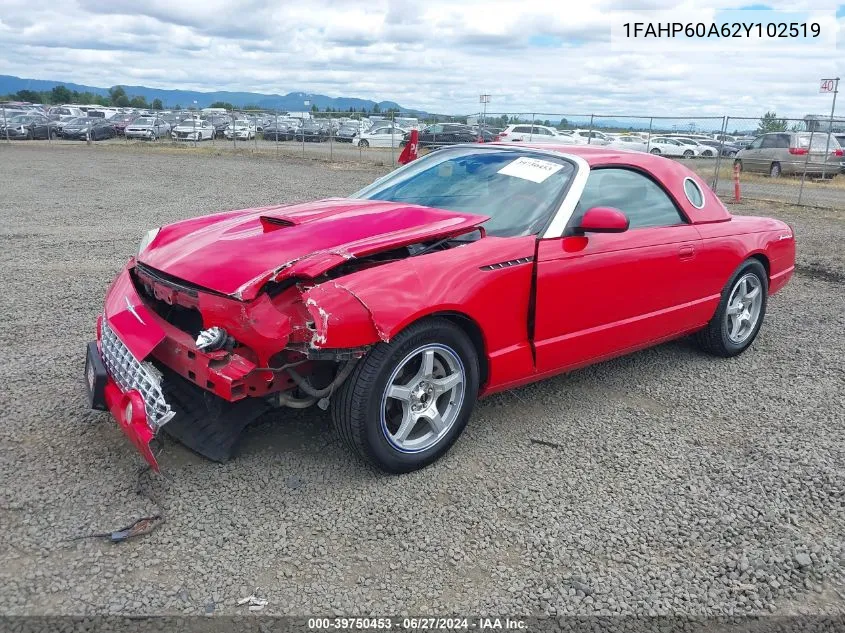 2002 Ford Thunderbird VIN: 1FAHP60A62Y102519 Lot: 39750453