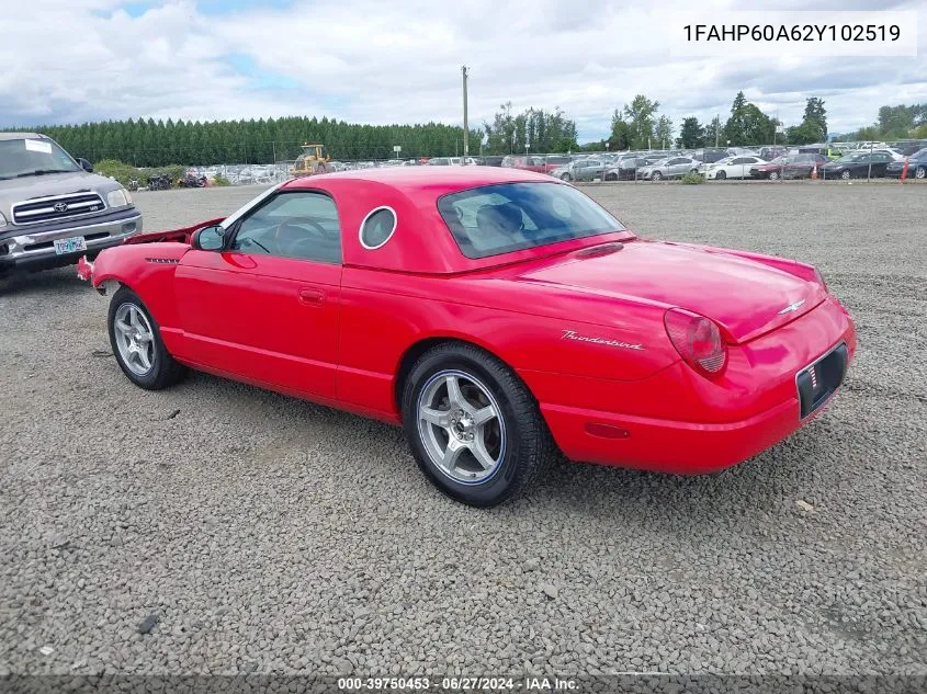 2002 Ford Thunderbird VIN: 1FAHP60A62Y102519 Lot: 39750453