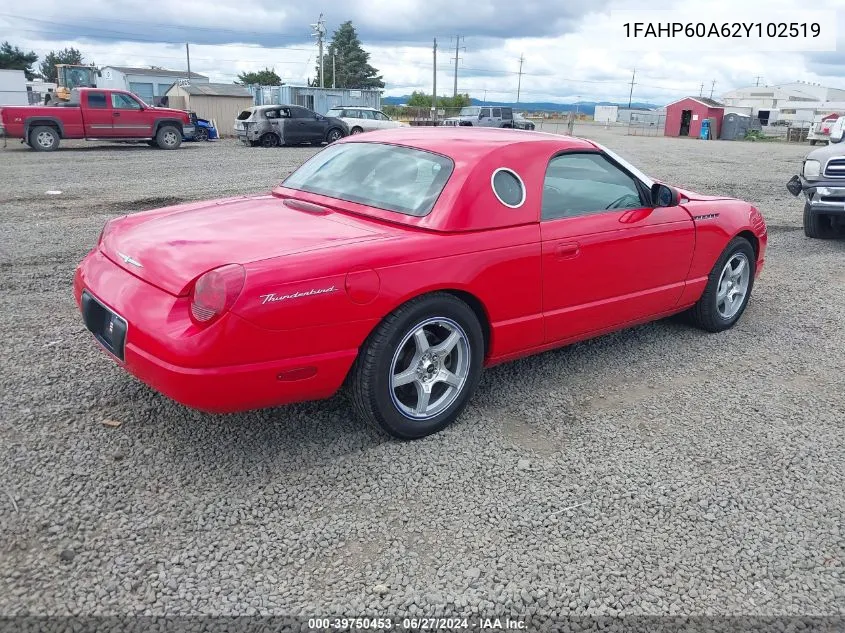 2002 Ford Thunderbird VIN: 1FAHP60A62Y102519 Lot: 39750453