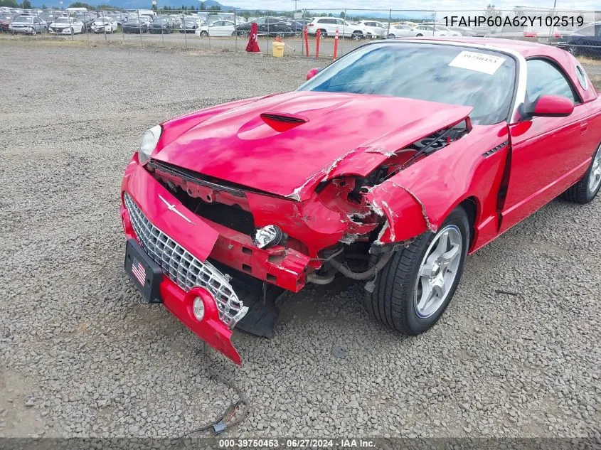 2002 Ford Thunderbird VIN: 1FAHP60A62Y102519 Lot: 39750453