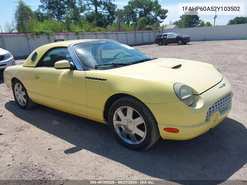 2002 Ford Thunderbird VIN: 1FAHP60A52Y103502 Lot: 40195528