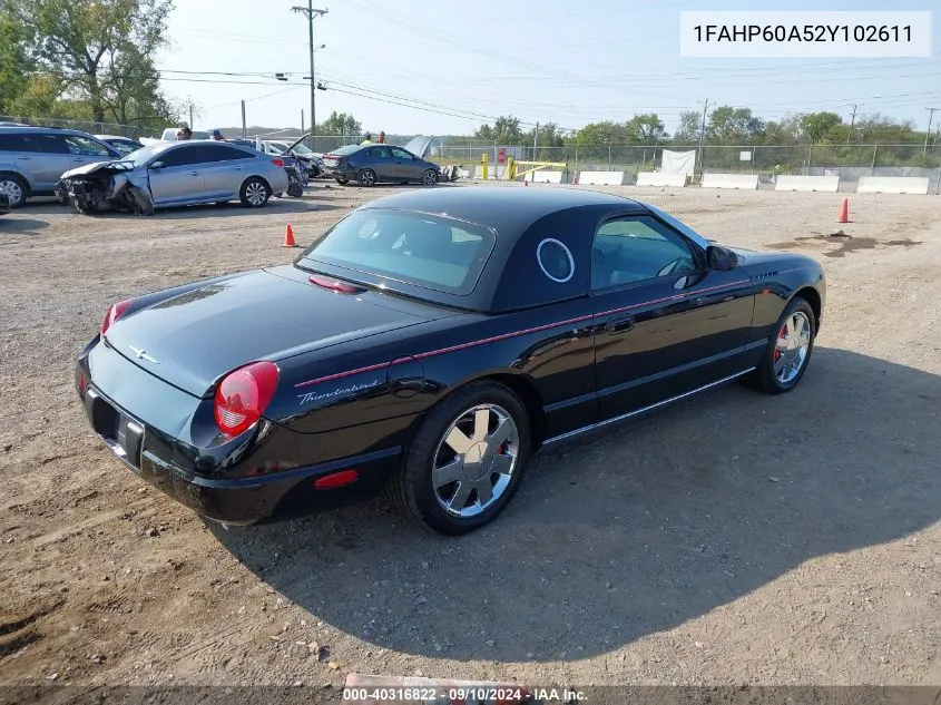 2002 Ford Thunderbird VIN: 1FAHP60A52Y102611 Lot: 40316822