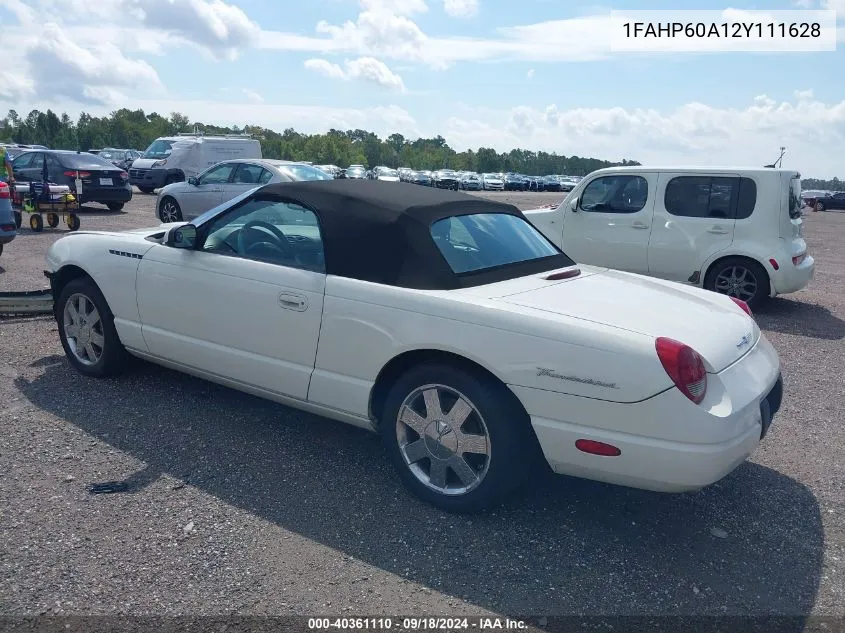 2002 Ford Thunderbird VIN: 1FAHP60A12Y111628 Lot: 40361110