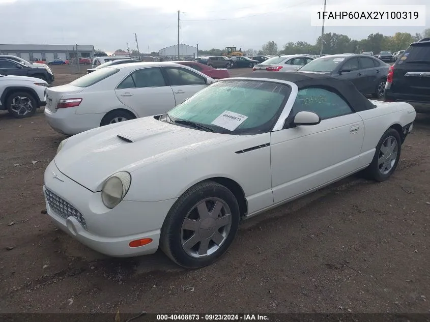 2002 Ford Thunderbird VIN: 1FAHP60AX2Y100319 Lot: 40408873