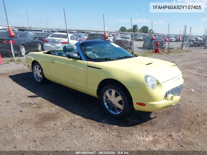 2002 Ford Thunderbird VIN: 1FAHP60A52Y107405 Lot: 40434427