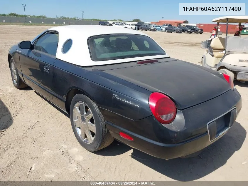 2002 Ford Thunderbird VIN: 1FAHP60A62Y117490 Lot: 40457434