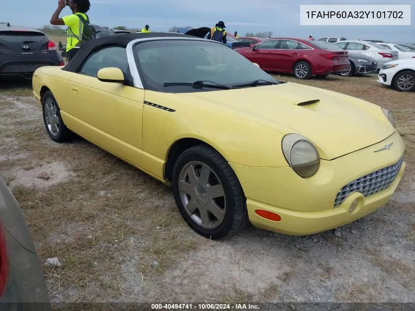 2002 Ford Thunderbird Premium VIN: 1FAHP60A32Y101702 Lot: 40494741