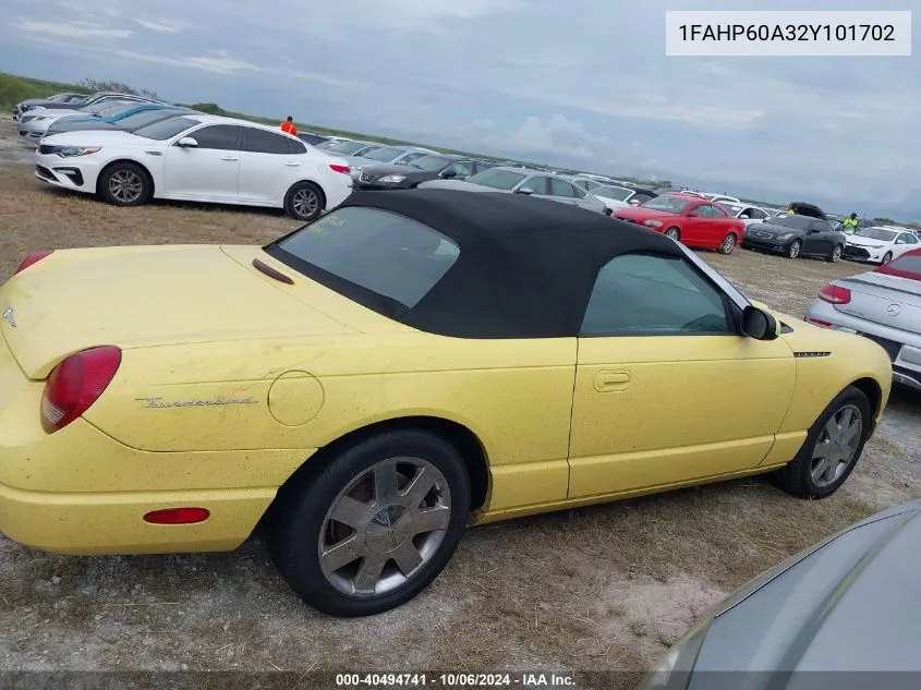 2002 Ford Thunderbird Premium VIN: 1FAHP60A32Y101702 Lot: 40494741