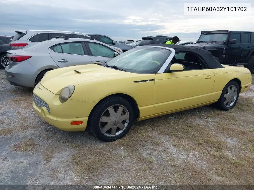 2002 Ford Thunderbird Premium VIN: 1FAHP60A32Y101702 Lot: 40494741