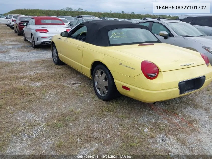 2002 Ford Thunderbird Premium VIN: 1FAHP60A32Y101702 Lot: 40494741