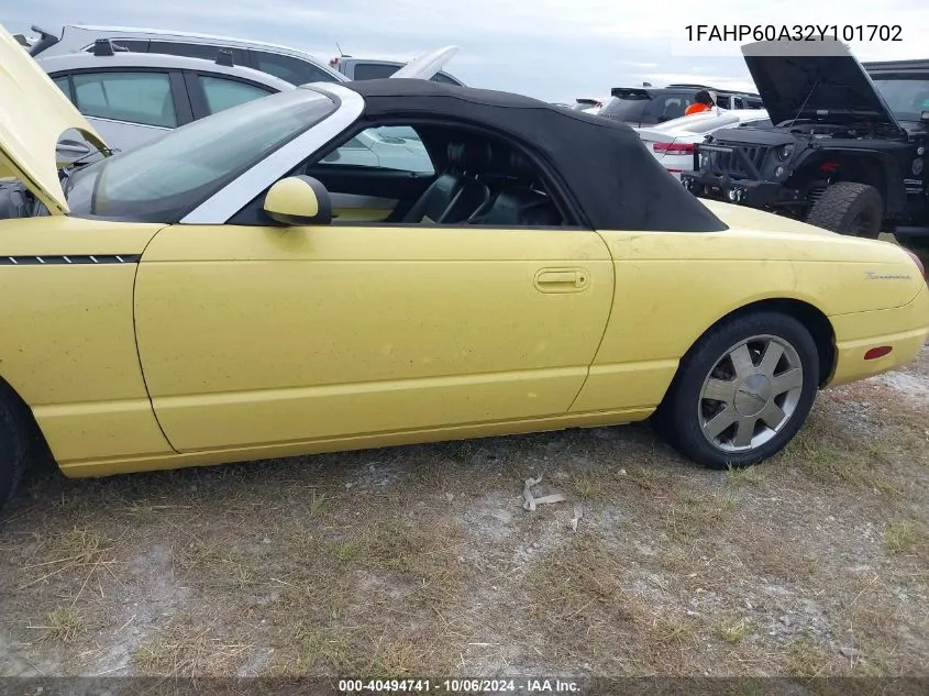 2002 Ford Thunderbird Premium VIN: 1FAHP60A32Y101702 Lot: 40494741