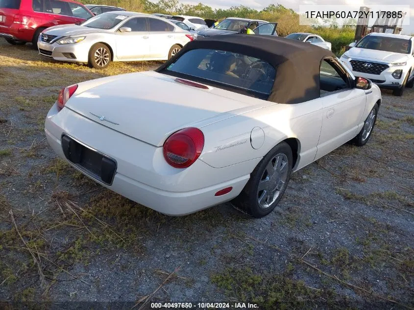 2002 Ford Thunderbird Premium VIN: 1FAHP60A72Y117885 Lot: 40497650