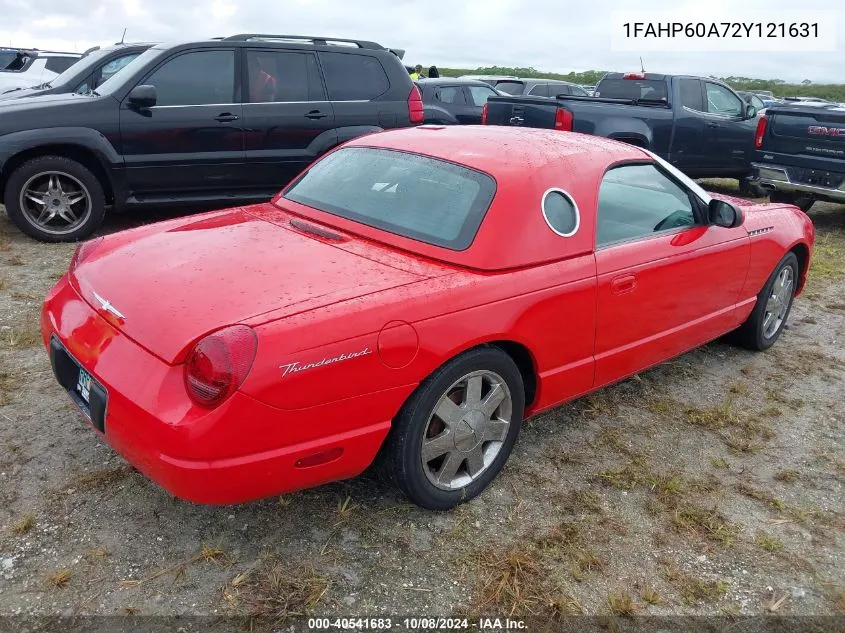 2002 Ford Thunderbird Premium VIN: 1FAHP60A72Y121631 Lot: 40541683