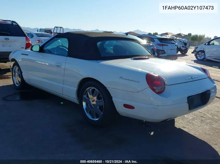 2002 Ford Thunderbird VIN: 1FAHP60A02Y107473 Lot: 40655460