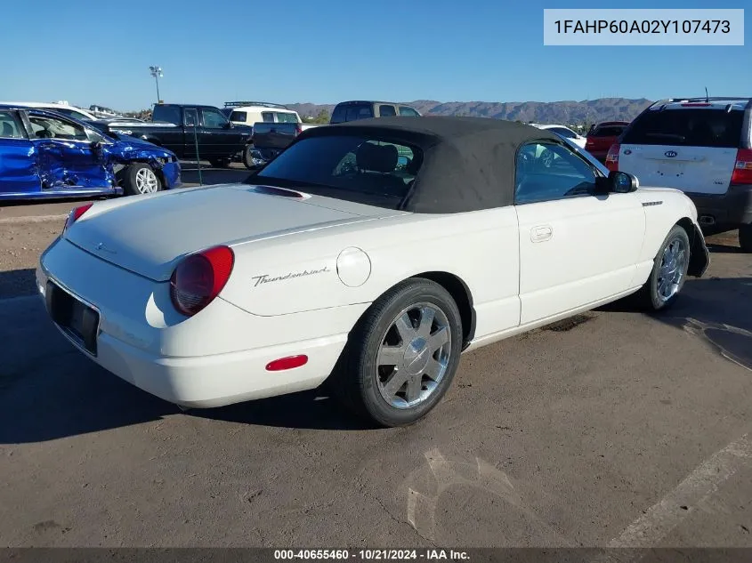 2002 Ford Thunderbird VIN: 1FAHP60A02Y107473 Lot: 40655460