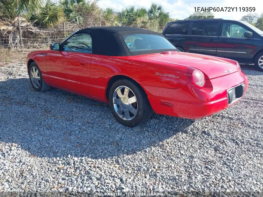 2002 Ford Thunderbird VIN: 1FAHP60A72Y119359 Lot: 40669157