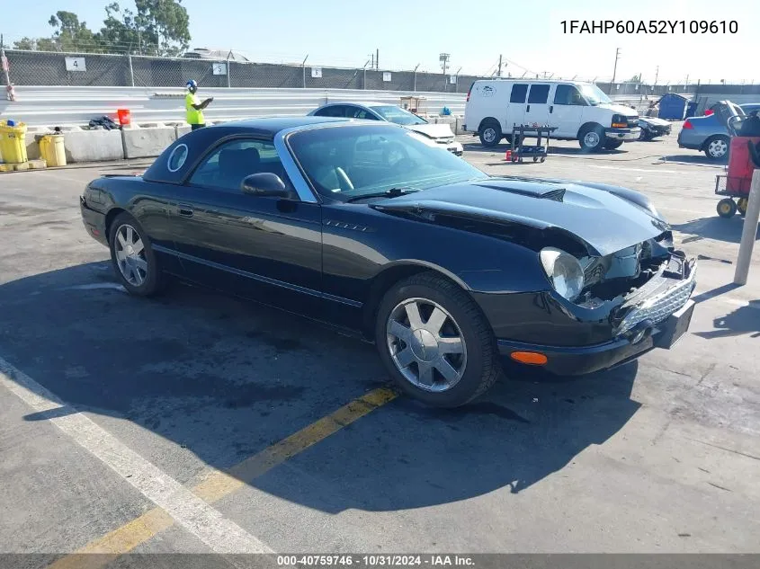 2002 Ford Thunderbird VIN: 1FAHP60A52Y109610 Lot: 40759746