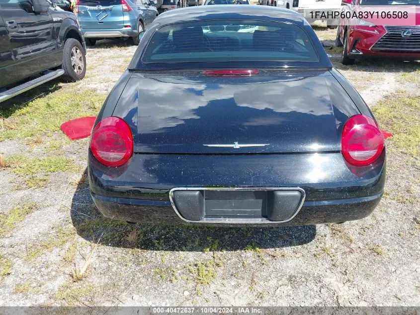 2003 Ford Thunderbird VIN: 1FAHP60A83Y106508 Lot: 40472637