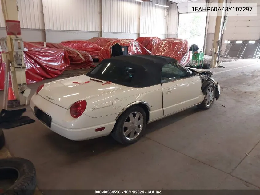 2003 Ford Thunderbird VIN: 1FAHP60A43Y107297 Lot: 40554590