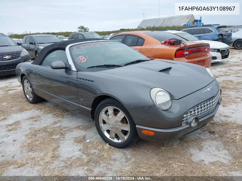 2003 Ford Thunderbird VIN: 1FAHP60A63Y108967 Lot: 40640236