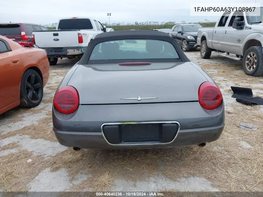 2003 Ford Thunderbird VIN: 1FAHP60A63Y108967 Lot: 40640236