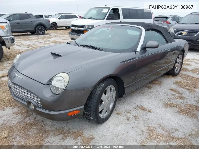 2003 Ford Thunderbird VIN: 1FAHP60A63Y108967 Lot: 40640236