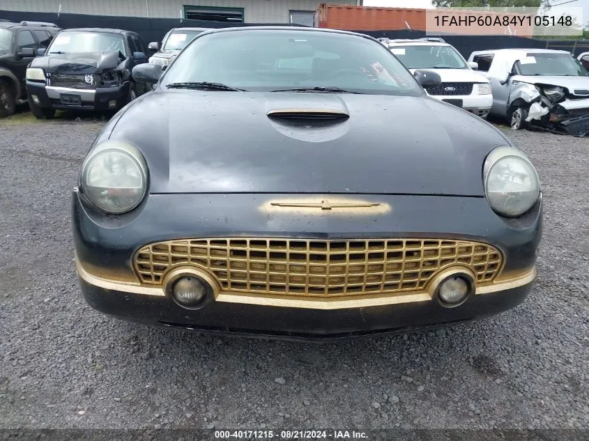 2004 Ford Thunderbird VIN: 1FAHP60A84Y105148 Lot: 40171215