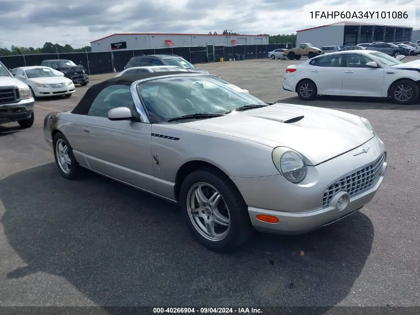 2004 Ford Thunderbird VIN: 1FAHP60A34Y101086 Lot: 40266904