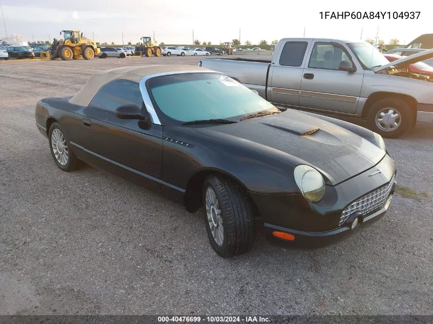 2004 Ford Thunderbird VIN: 1FAHP60A84Y104937 Lot: 40476699