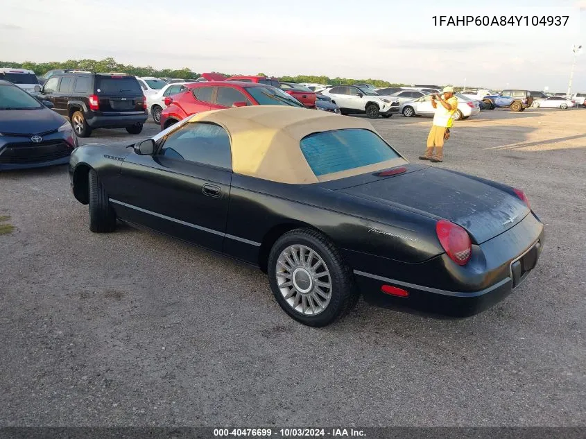 2004 Ford Thunderbird VIN: 1FAHP60A84Y104937 Lot: 40476699