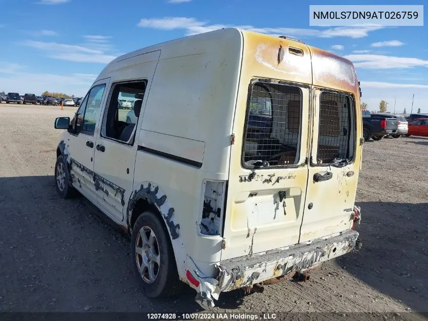 2010 Ford Transit Connect Xlt VIN: NM0LS7DN9AT026759 Lot: 12074928