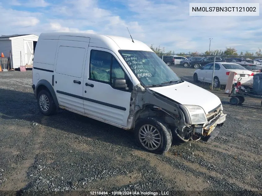 2012 Ford Transit Connect Xlt VIN: NM0LS7BN3CT121002 Lot: 12118494