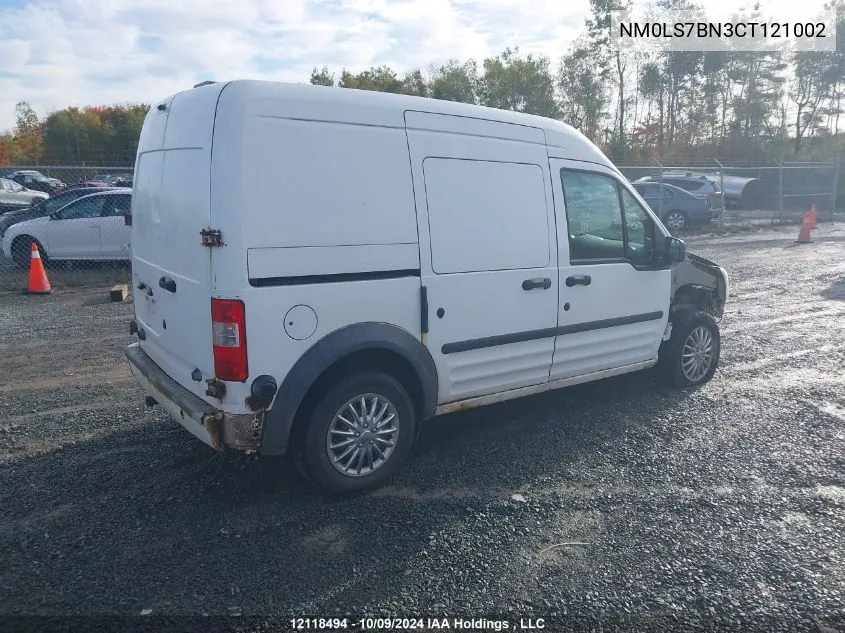 2012 Ford Transit Connect Xlt VIN: NM0LS7BN3CT121002 Lot: 12118494