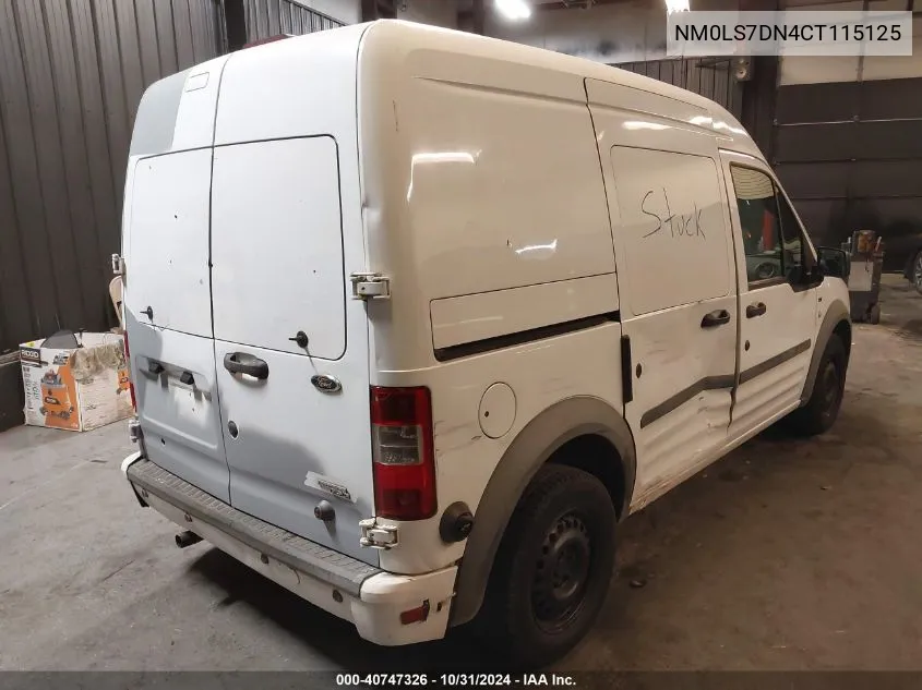 2012 Ford Transit Connect Xlt VIN: NM0LS7DN4CT115125 Lot: 40747326