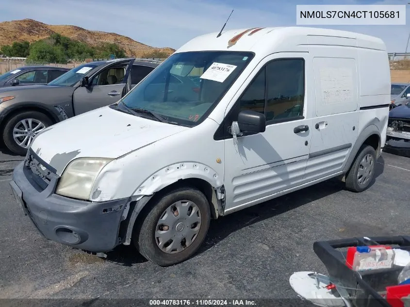 2012 Ford Transit Connect Xl VIN: NM0LS7CN4CT105681 Lot: 40783176