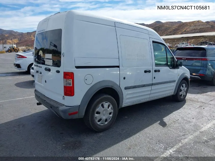 2012 Ford Transit Connect Xl VIN: NM0LS7CN4CT105681 Lot: 40783176