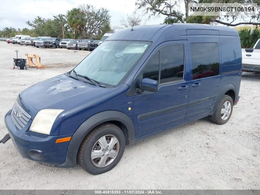 2012 Ford Transit Connect Xlt VIN: NM0KS9BN8CT106194 Lot: 40815393