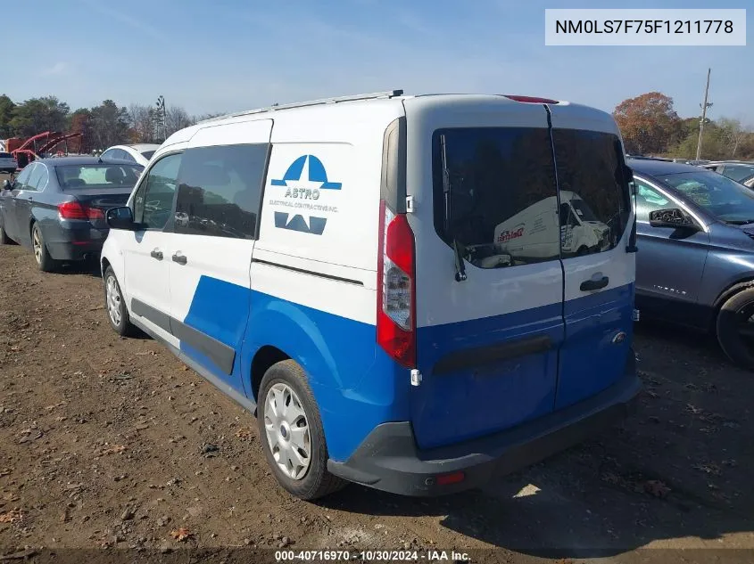 2015 Ford Transit Connect Xlt VIN: NM0LS7F75F1211778 Lot: 40716970