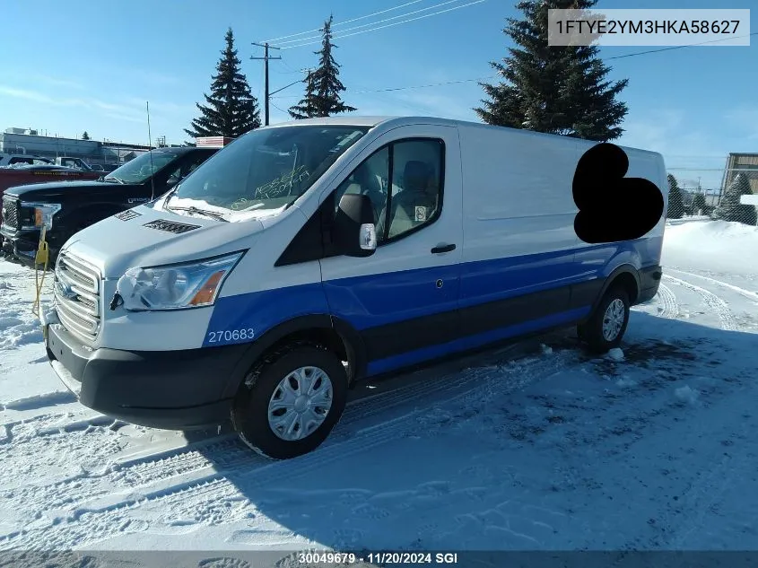 2017 Ford Transit T-150 VIN: 1FTYE2YM3HKA58627 Lot: 30049679