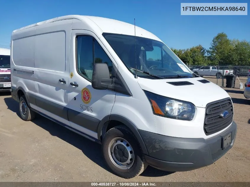 2017 Ford Transit-350 VIN: 1FTBW2CM5HKA98640 Lot: 40538727