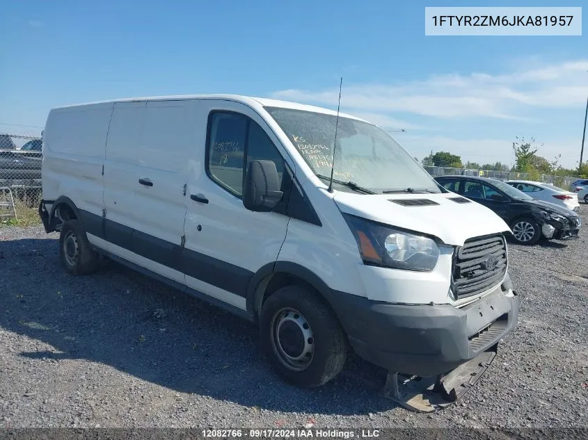 2018 Ford Transit T-250 VIN: 1FTYR2ZM6JKA81957 Lot: 12082766