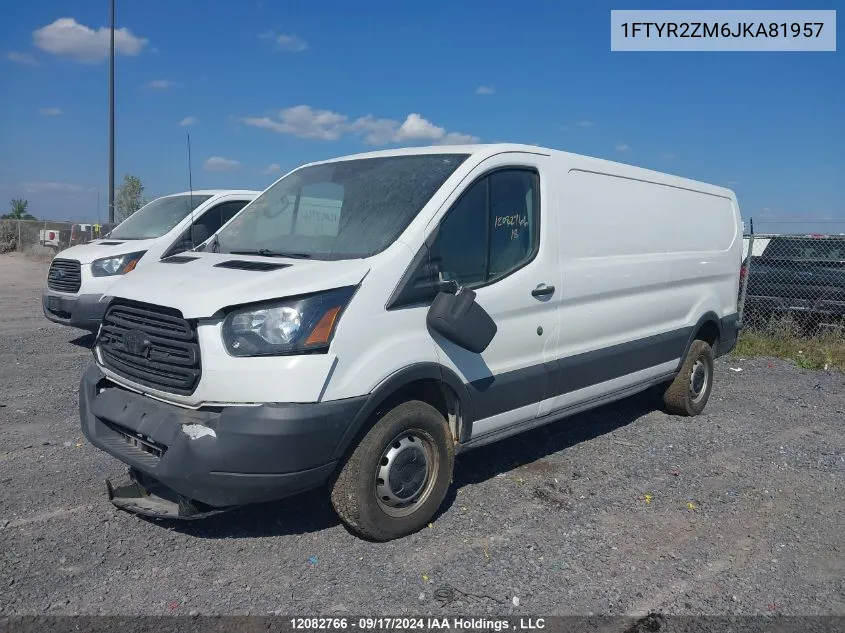 2018 Ford Transit T-250 VIN: 1FTYR2ZM6JKA81957 Lot: 12082766