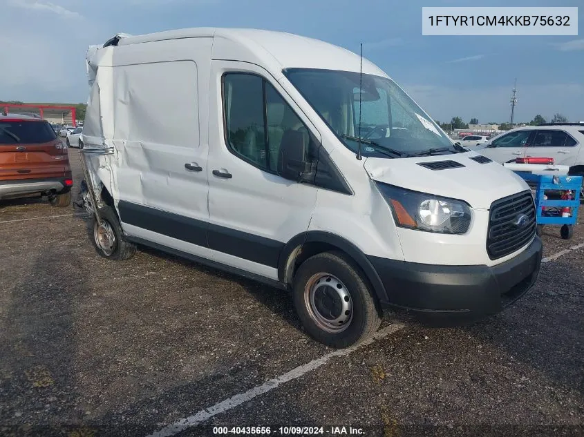 2019 Ford Transit-250 VIN: 1FTYR1CM4KKB75632 Lot: 40435656