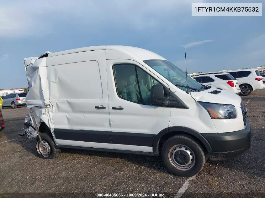 2019 Ford Transit-250 VIN: 1FTYR1CM4KKB75632 Lot: 40435656